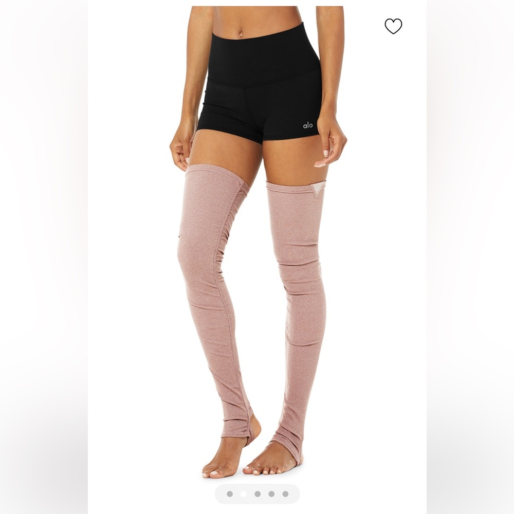 ALO yoga goddess leg warmers smoky quartz NWT new XS/S